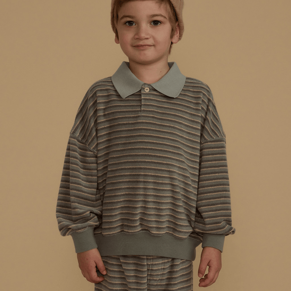 Rylee + Cru - Collared Sweatshirt - Retro Stripe