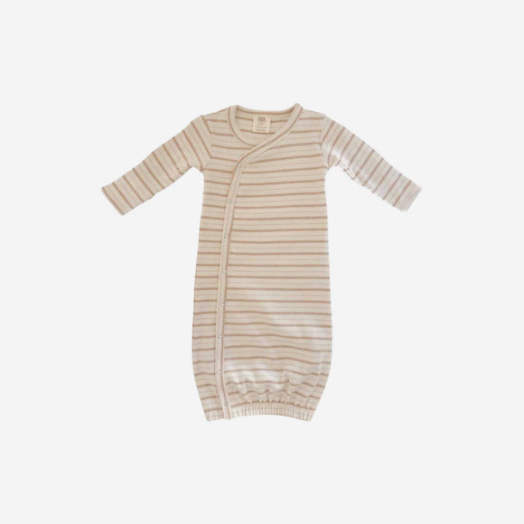 SIIX - Organic Gown - Biscuit Mixed Stripe