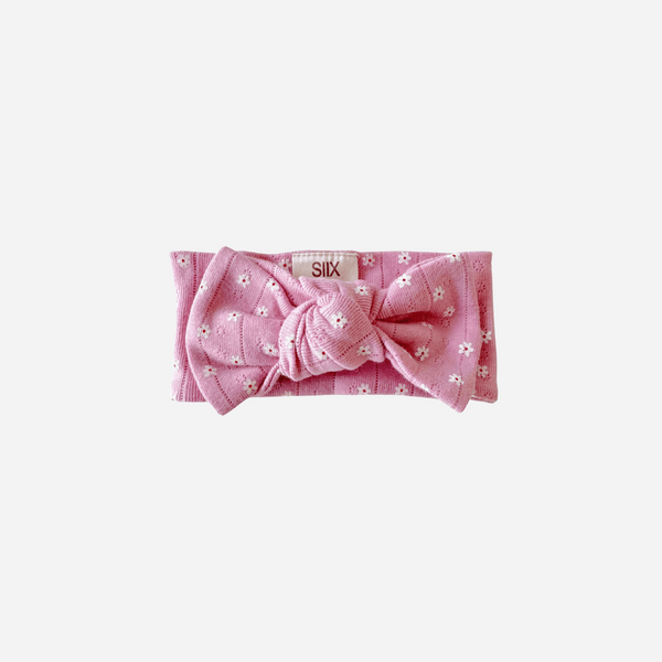 SIIX - Organic Pointelle Bow - Pink Flower