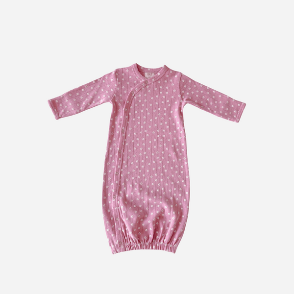 SIIX - Organic Pointelle Gown - Pink Flower