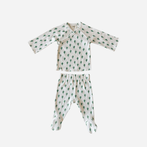 SIIX - Organic Pointelle Newborn Set - Cactus