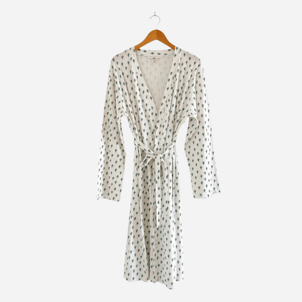 SIIX - Organic Pointelle Women's Robe - Cactus
