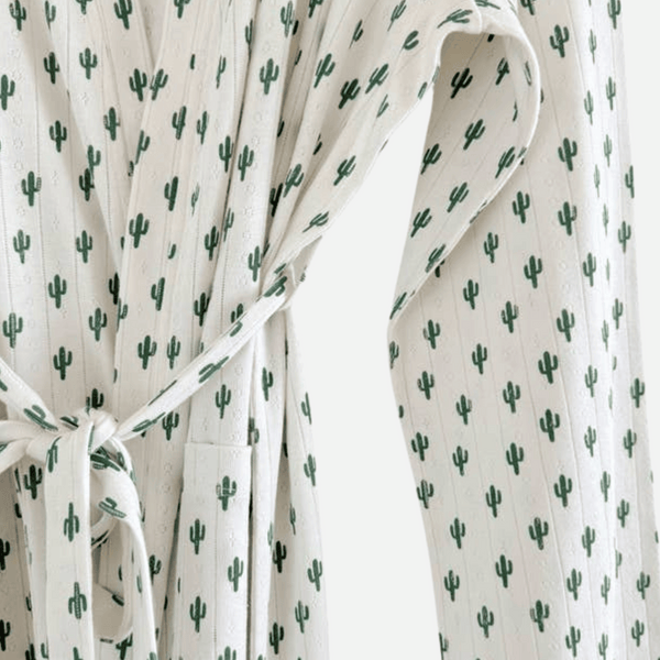 SIIX - Organic Pointelle Women's Robe - Cactus