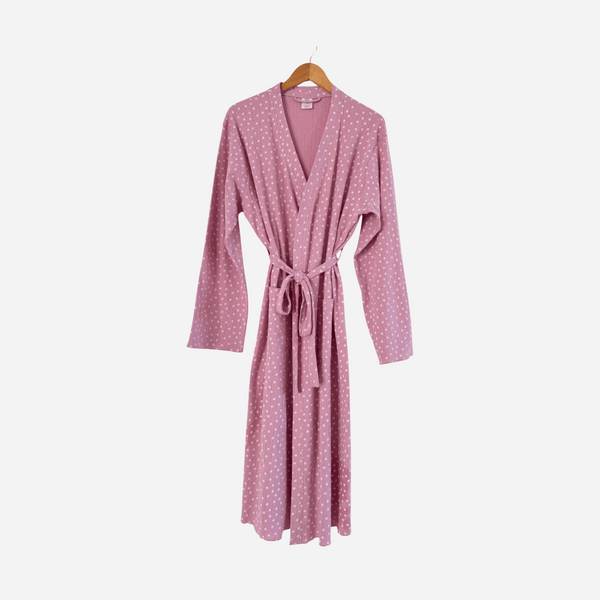 SIIX - Organic Pointelle Women's Robe - Pink Flower