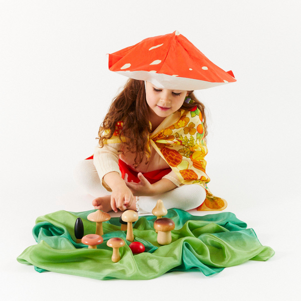 Sarah’s Silks- 100% Mulberry Silk Kids Mushroom Hat