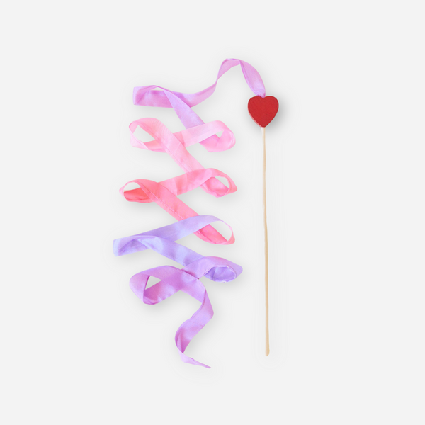 Sarah’s Silks - Pink & Purple Silk & Wood Streamer - Wand for Pretend Play 