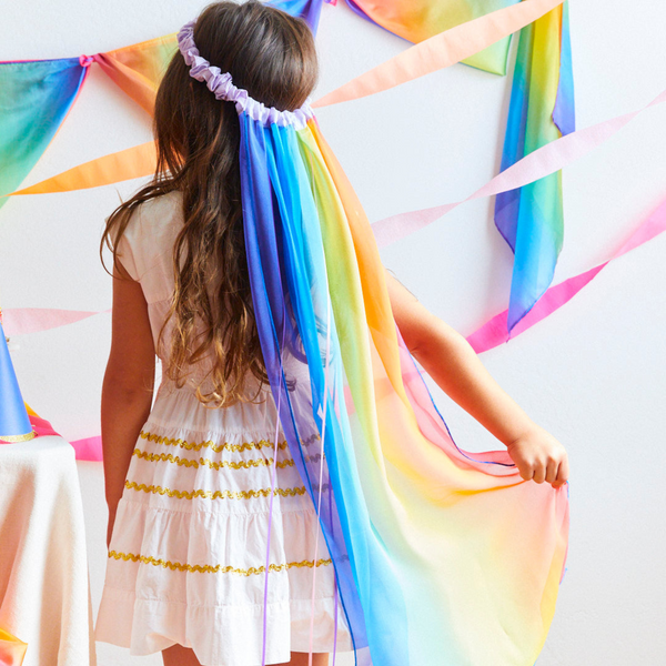 Sarah’s Silks - Silk Georgette Rainbow Veil