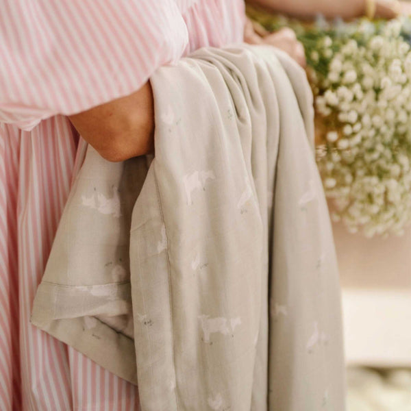 Saranoni - Bamboo Rayon Muslin / Lush Receiving Blanket - Boone