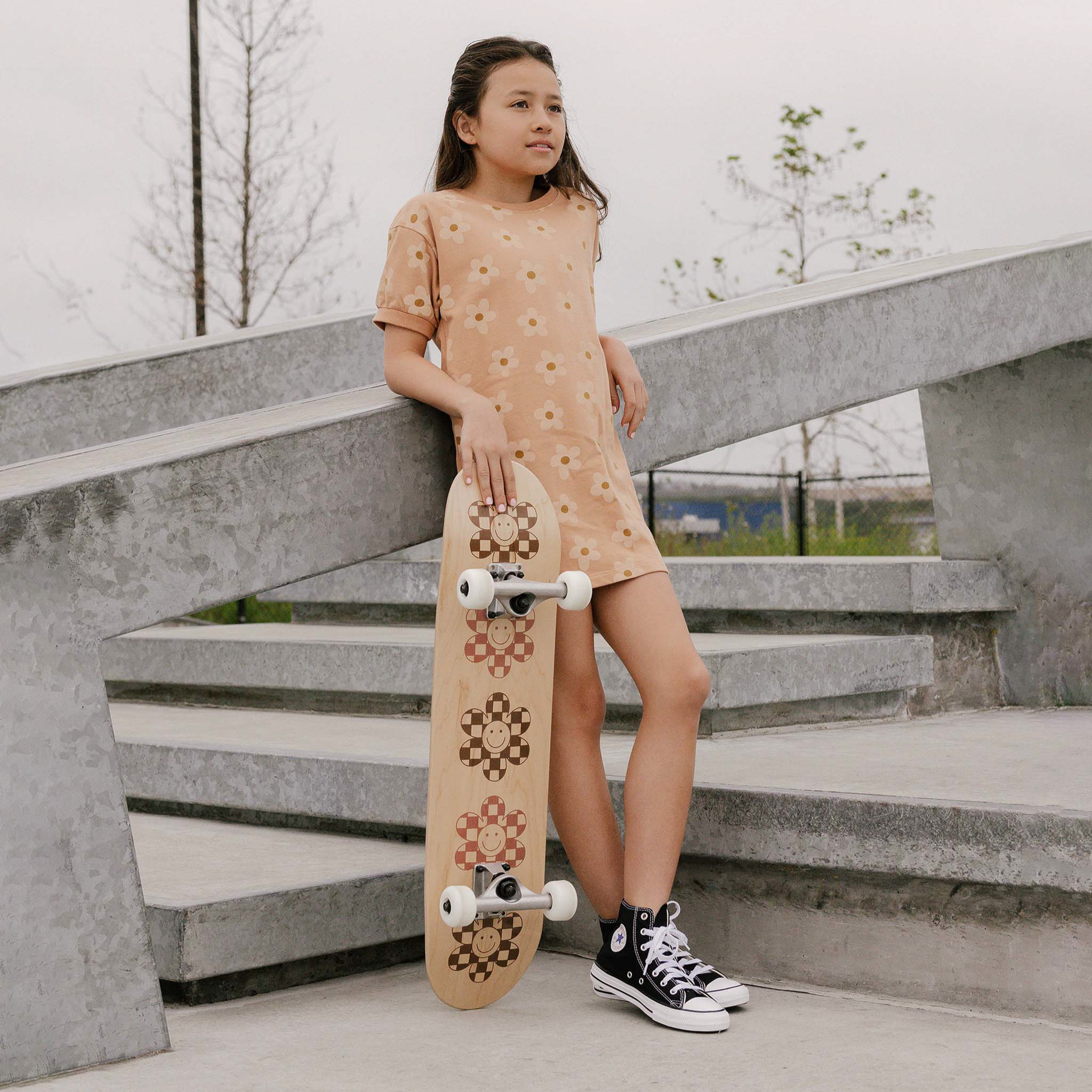 Rylee Cru Shirt Dress Melon Daisy Dearly