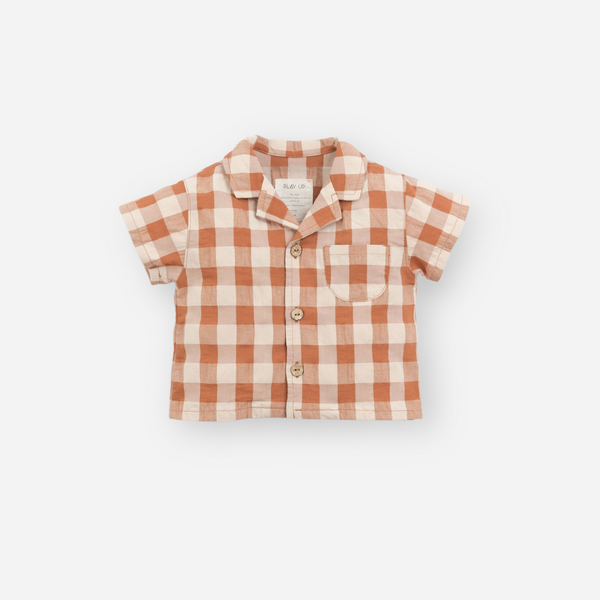 PLAY UP - Short-sleeved Vichy Woven Shirt - Scent