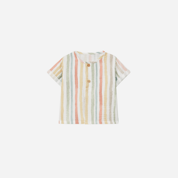 Snug - Multi-Color Striped Muslin Button Down Shirt