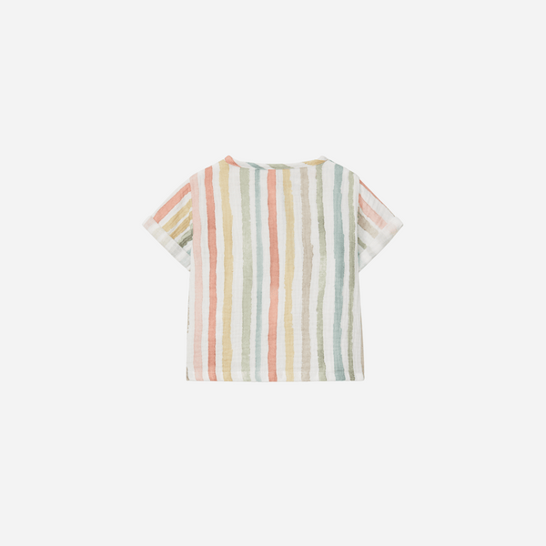 Snug - Multi-Color Striped Muslin Button Down Shirt