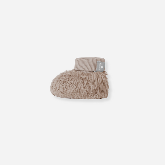 Snug - Organic Cotton Fur Booties- Mauve