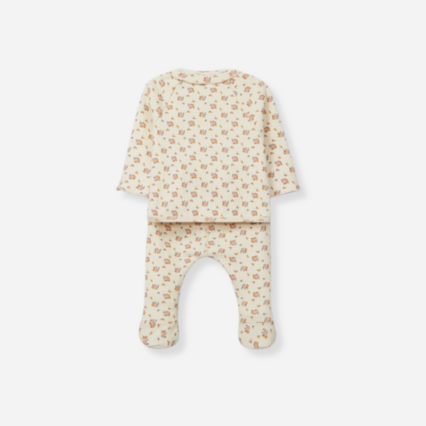 Snug - Organic Cotton Kimono Top and Footie Pant Set