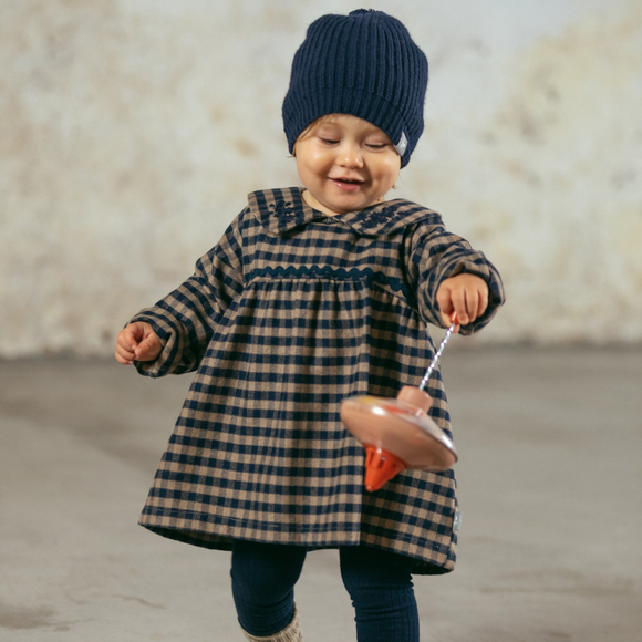 Snug - Plaid Dress With Embroidered Collar