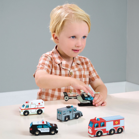 Tender Leaf Toys - Emergency Vehicles Wooden Set