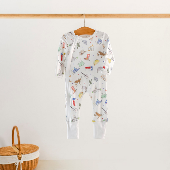 Nola Tawk - Texas Kids Organic Cotton Pajama Set - Zip Up
