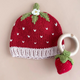 The Blueberry Hill - Cotton Crochet Rattle Teether - Red Strawberry
