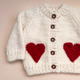 The Blueberry Hill - Heart Cardigan - Red