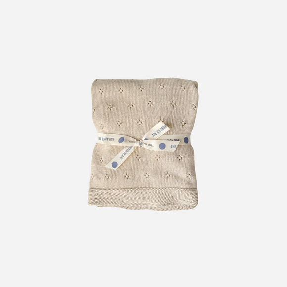 The Blueberry Hill - Heirloom Pique Organic Cotton Baby Blanket - Birch