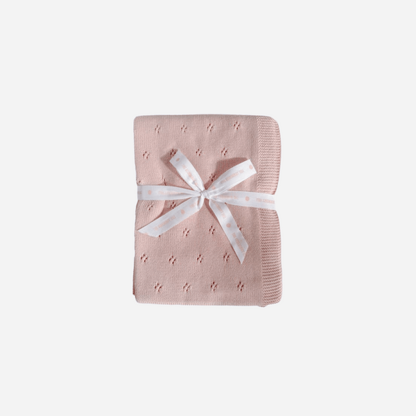 The Blueberry Hill - Heirloom Pique Organic Cotton Baby Blanket - Blush