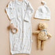 The Blueberry Hill - Knit Sleep Gown Hat Teddy Bear Blue Baby Newborn Gift