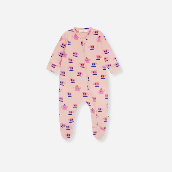 The Bonnie Mob - Bayley Zip Front Sleepsuit - Tea Time