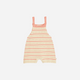 The Bonnie Mob - Corfu Pointelle Stripe Shorty Romper - Coral