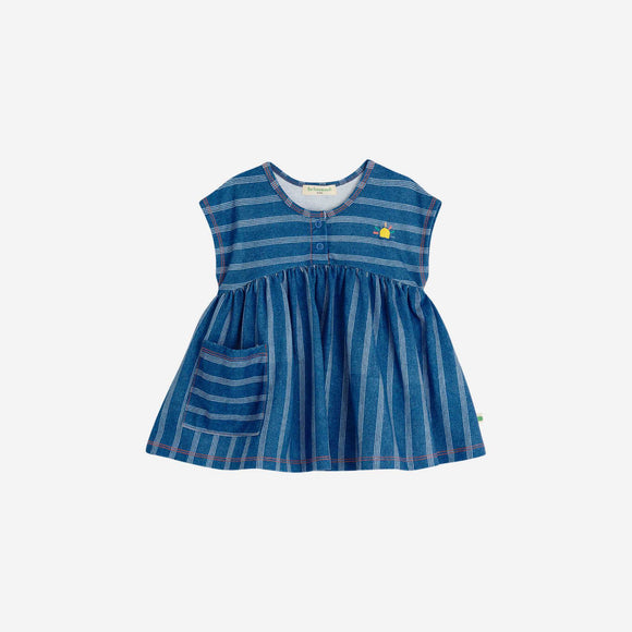 The Bonnie Mob - Milena Short Sleeve Dress - Pinstripe