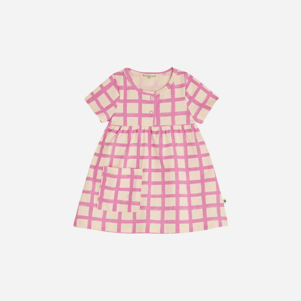 The Bonnie Mob - Sprinkles Short Sleeve Dress - Pink Checker