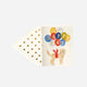 The First Snow - Happy Birthday Golden Retriever Dog with Balloons Card