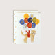 The First Snow - Happy Birthday Golden Retriever Dog with Balloons Card