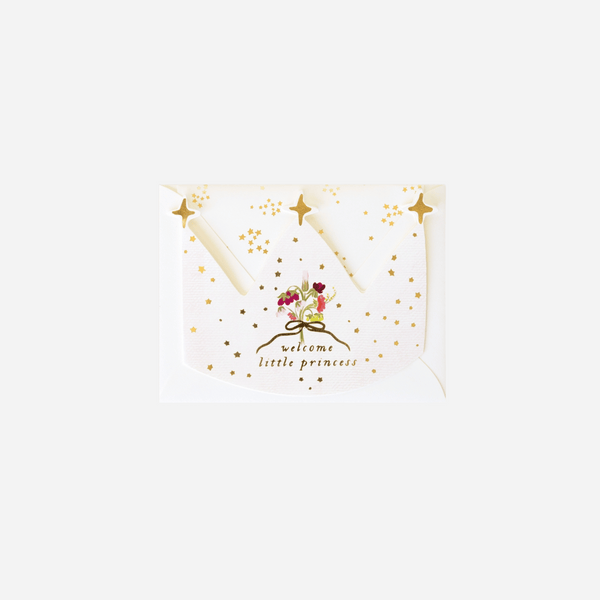 The First Snow - Welcome Little Princess Crown Baby Greeting Card