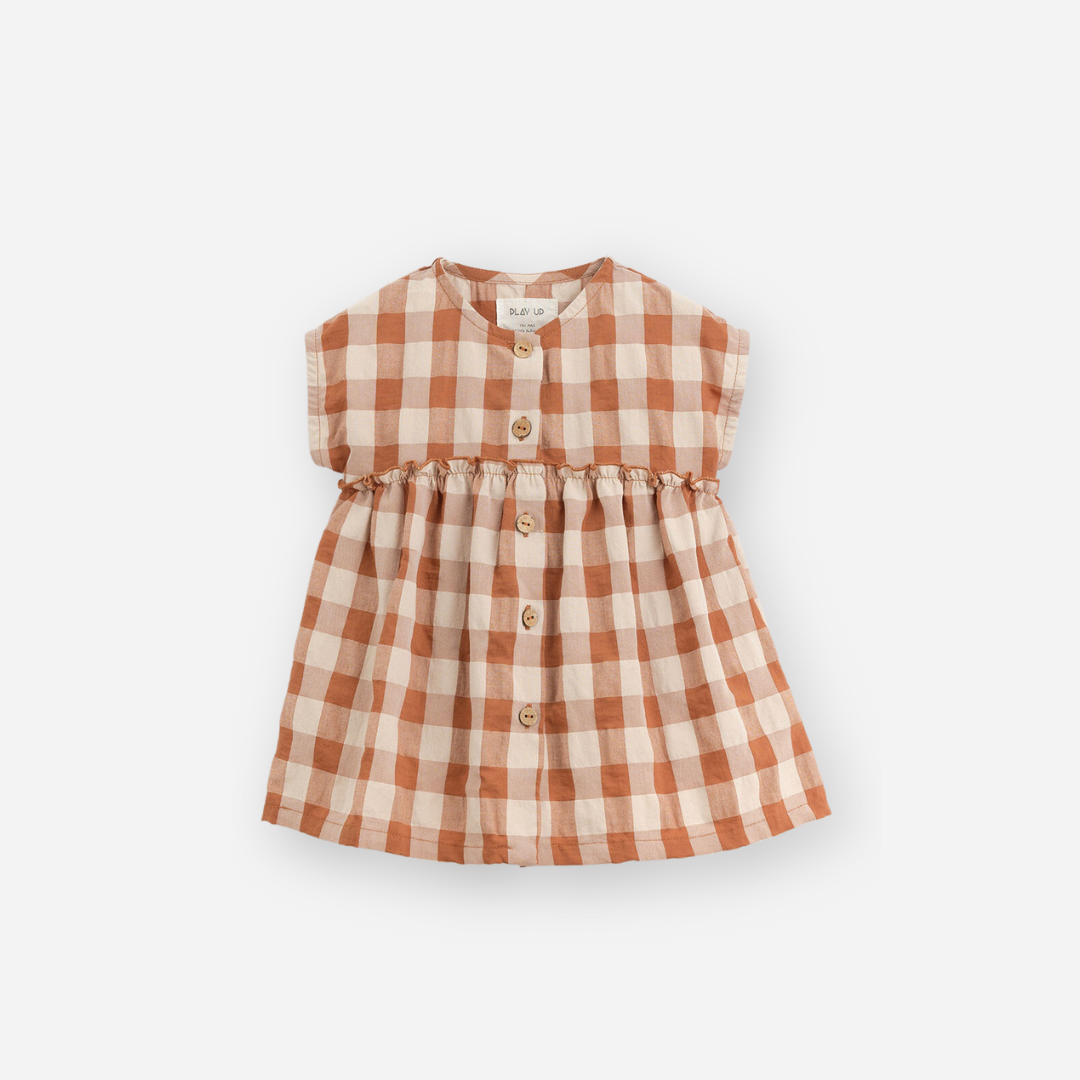 Woven Dress with Vichy Pattern - Scent