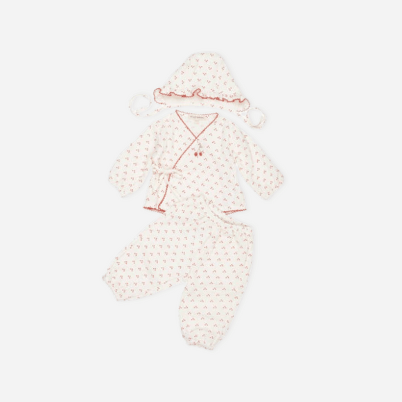 Wild Wawa - Gauze Three Piece Set -  Cherry