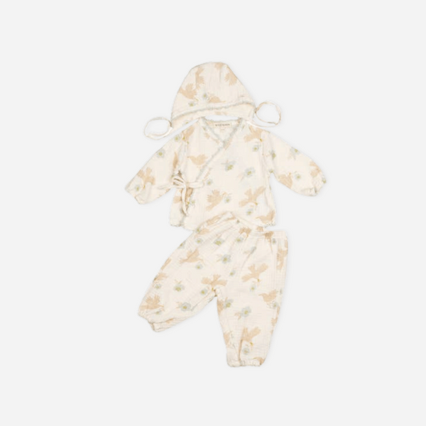 Wild Wawa - Gauze Three Piece Set -  Lovebird
