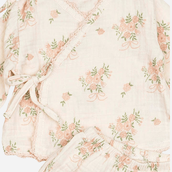 Wild Wawa - Gauze Three Piece Set - Parfait Pink