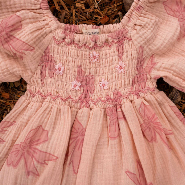 Wild Wawa - Ivy Dress - Vintage Bows / Dusty Pink