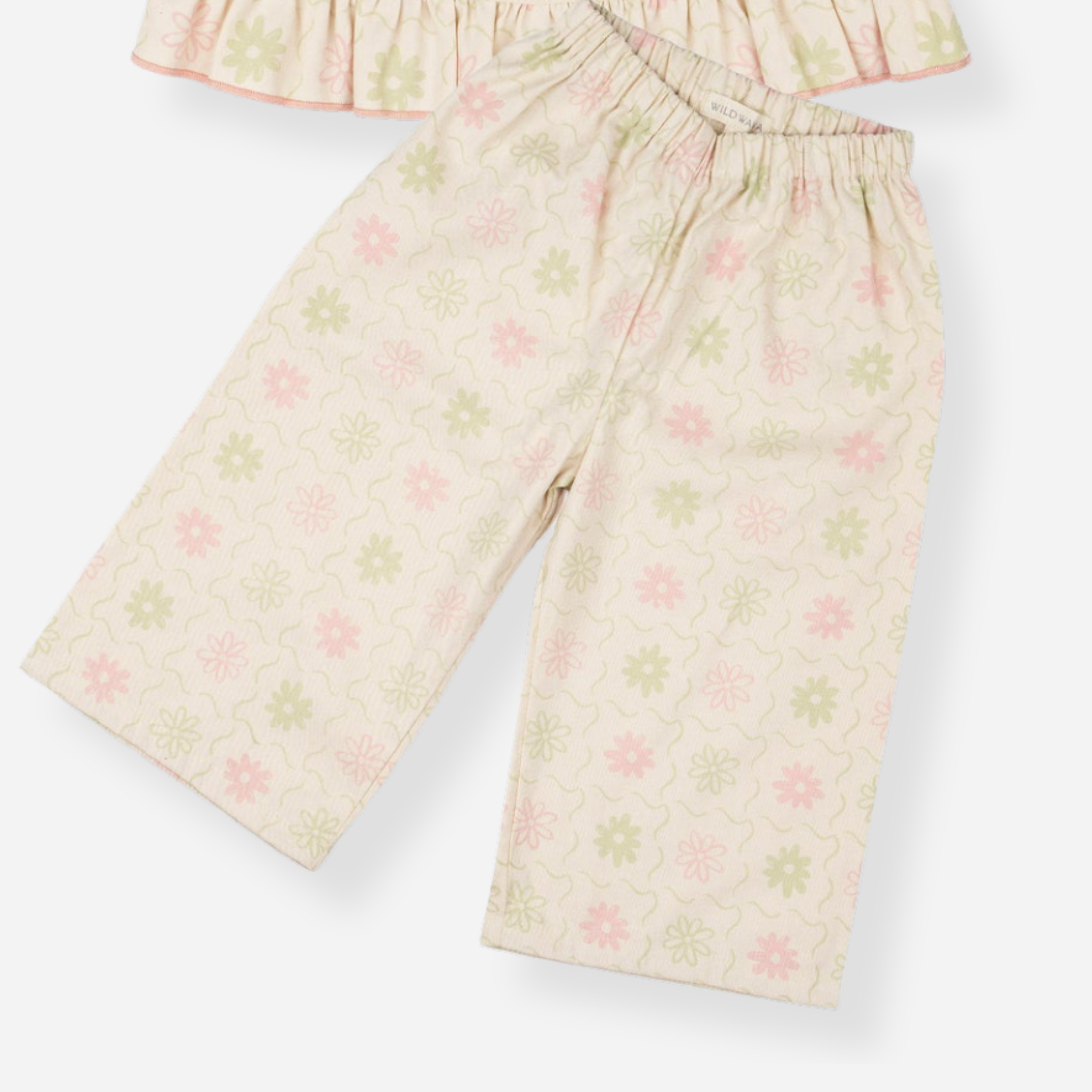 Wild Wawa - Ruffle Pant Set - Pistachio/Pink – Dearly