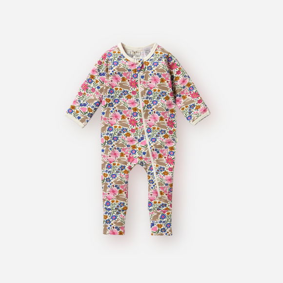 Wilson and Frenchy - Bunny Hop Organic Zipsuit with Feet