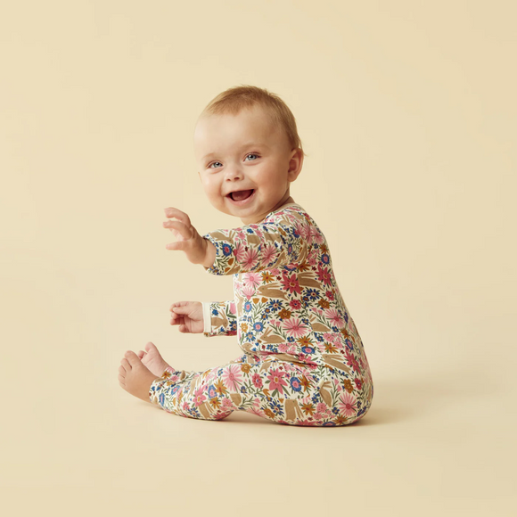 Wilson and Frenchy - Bunny Hop Organic Zipsuit with Feet