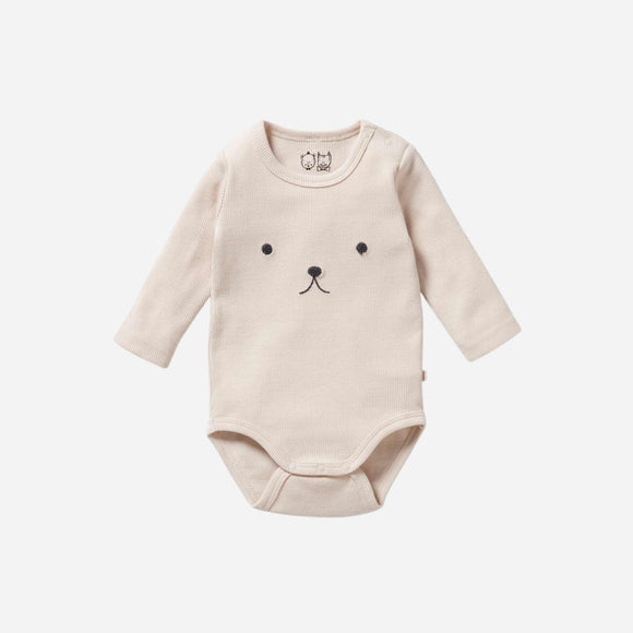 Wilson and Frenchy - Organic Bear Rib Long Sleeved Bodysuit - Dusty Rose