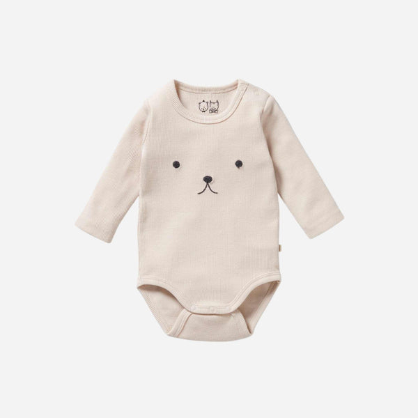 Wilson and Frenchy - Organic Bear Rib Long Sleeved Bodysuit - Dusty Rose