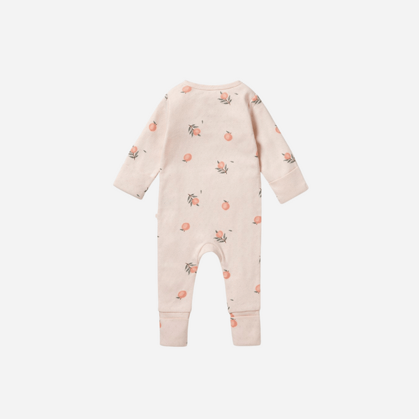 Wilson and Frenchy - Peaches Organic Pointelle Zipsuit with Feet