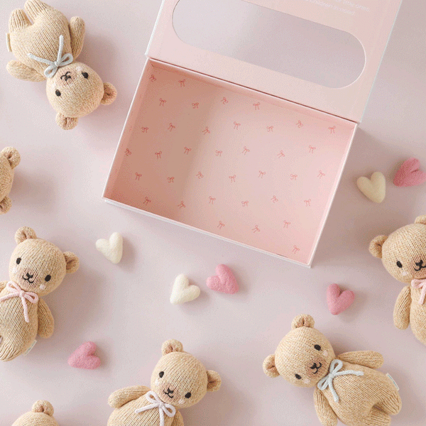 cuddle+kind - Baby honey bear (blush bow)