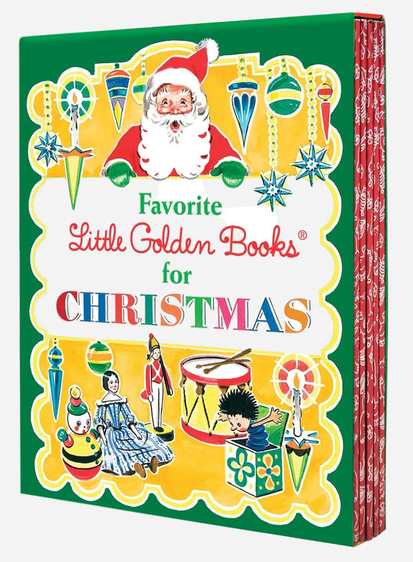 Set of Little Golden Books for Christmas with colorful cover featuring Santa Claus and other holiday characters.