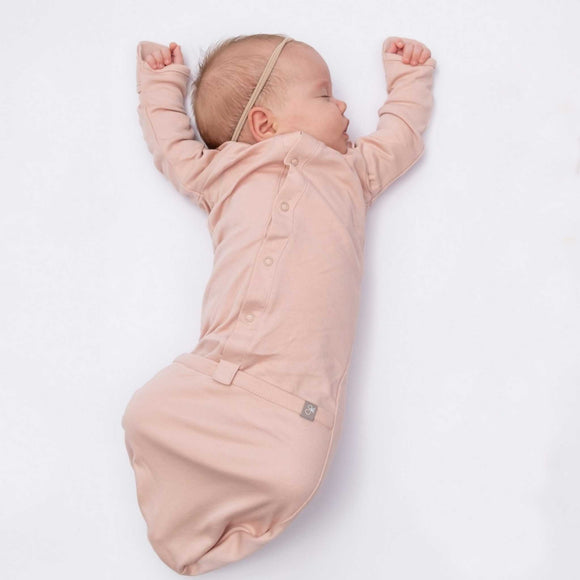 goumikids - 24 Hour Convertible Sleeper Baby Gown - Rose