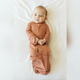 goumikids - Viscose Bamboo + Organic Cotton Convertible Gown - Clay Stripe