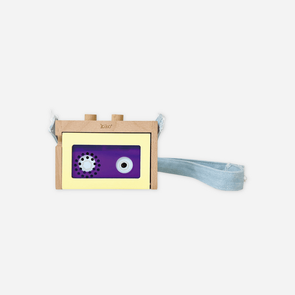 kiko+ & gg* - Mini Wooden Tape Recorder - Yellow / Grape