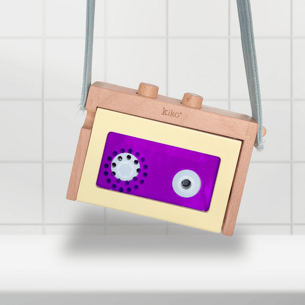 kiko+ & gg* - Mini Wooden Tape Recorder - Yellow / Grape
